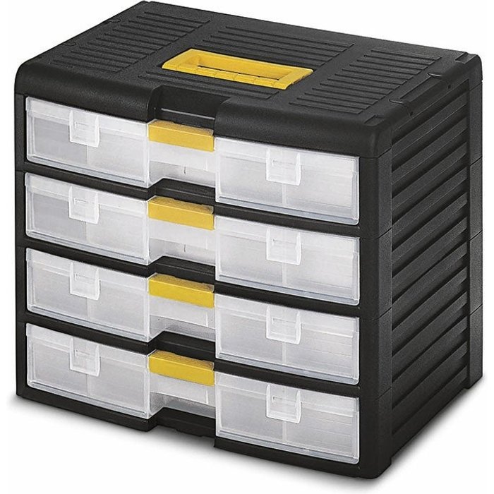 Taquilla de plástico con 4 cajones, a. 33,4 x l. 39,1 x profundidad 29 cm