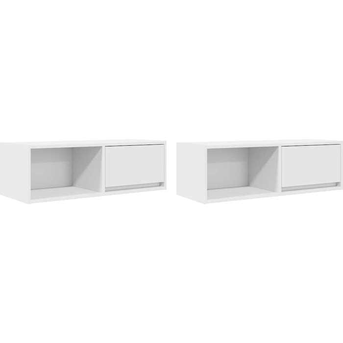 Mueble tv 2 uds blanco 80x31x25,5 cm madera composite - comfortxl