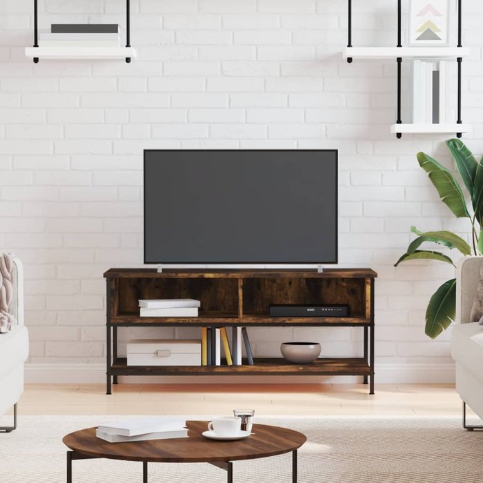 Vidaxl mueble para tv madera contrachapada roble ahumado 100x35x45 cm
