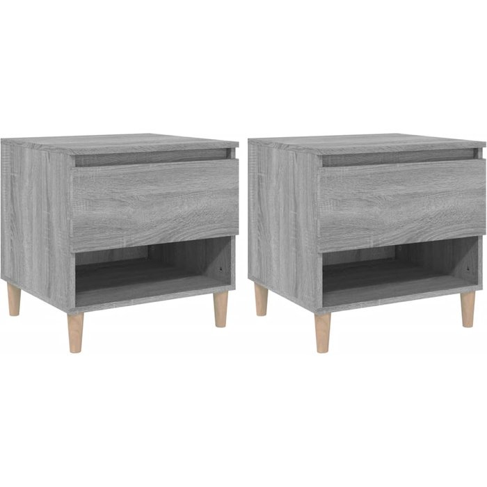 Mesitas de noche 2 piezas sonoma gris 50x46x50cm madera contrachapada