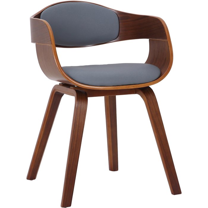 Silla de visita kingston de piel sintética nogal/gris