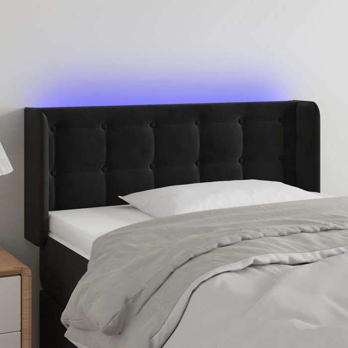 Maison exclusive - cabecero con led de terciopelo negro 103x16x78/88 cm