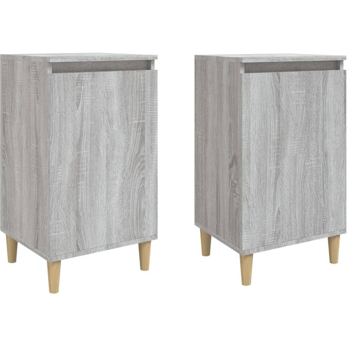 Mesitas de noche 2 piezas sonoma gris 40x35x70cm madera contrachapada