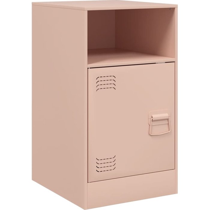 Mesita de noche | mesilla de noche acero rosa 34,5x39x62 cm cfw49346