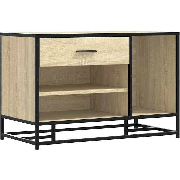 Banco zapatero madera de ingeniería roble sonoma 80x40x53,5 cm - comfortxl