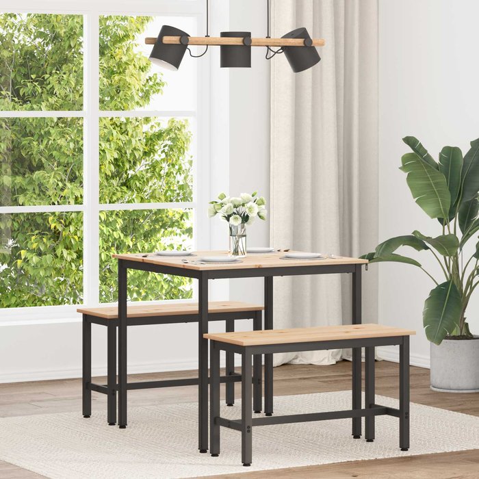 Mesa de comedor natural 80 x 80 x 75 cm madera de pino macizo vidaxl