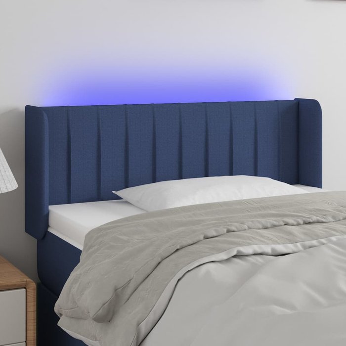 Cabecero led azul 83x16x78/88 cm tela