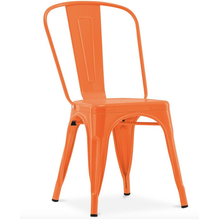Silla industrial kalax de acero brillo reforzado - gama alta-color naranja