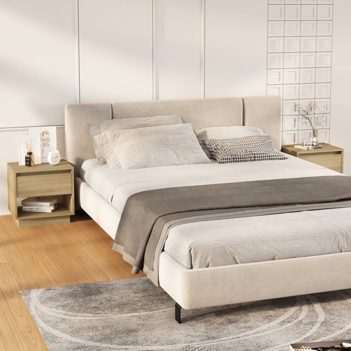 Maison exclusive - mesitas de noche 2 uds contrachapada roble sonoma 45x34x44 cm