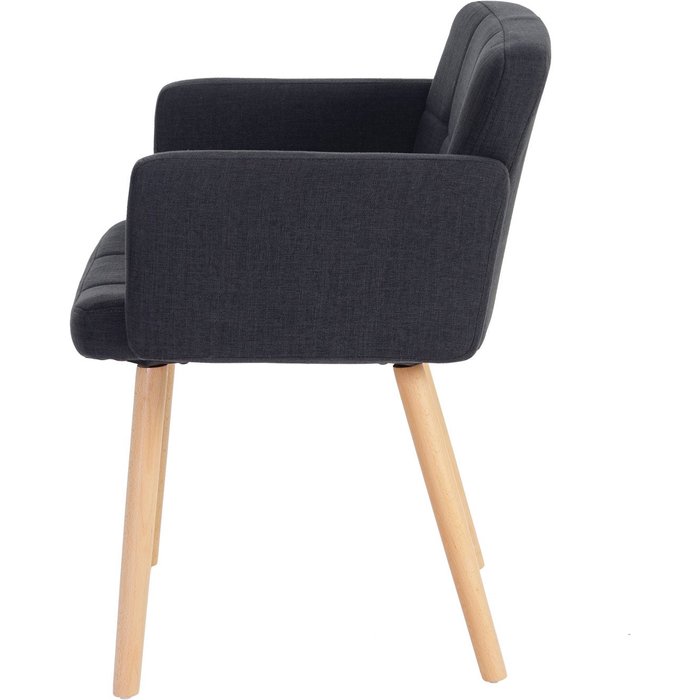 Silla de comedor orlando ii, silla de cocina, diseño retro ~ textil, gris oscuro