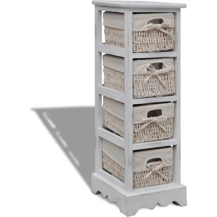 Vidaxl estantería con 4 cestas tejidas madera blanco