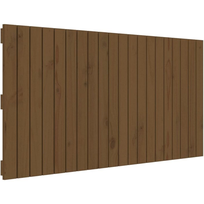 Cabecero cama pared madera maciza pino marrón miel 127,5x3x60cm - comfortxl