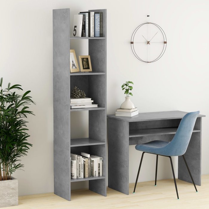 Librería gris hormigón aglomerado 40x35x180 cm