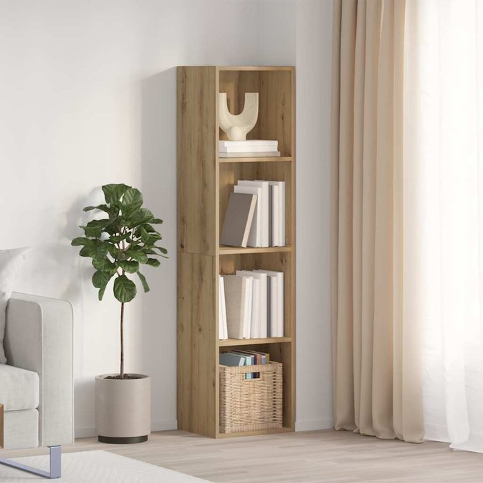 Librería/mueble para tv en madera envejecida, 36x30x143cm, madera de ingeniería.