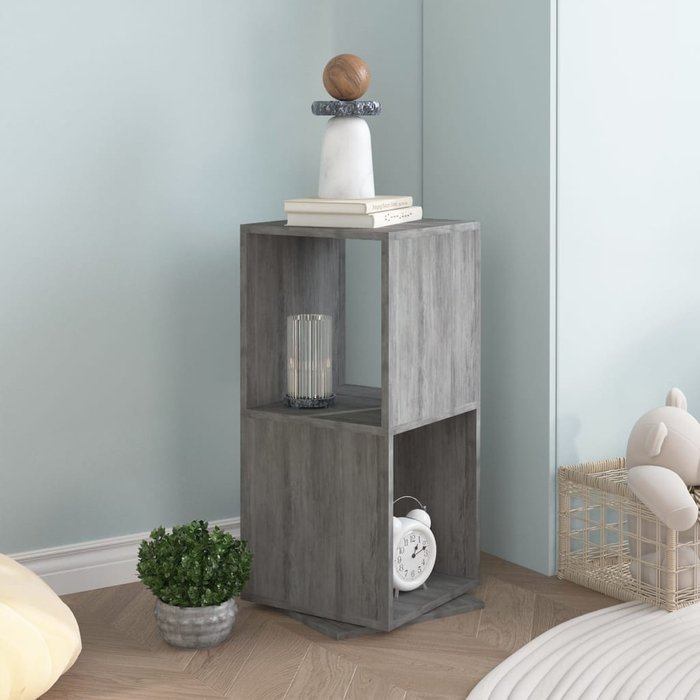 Mueble giratorio gris hormigón 34,5x34,5x75,5 cm aglomerado