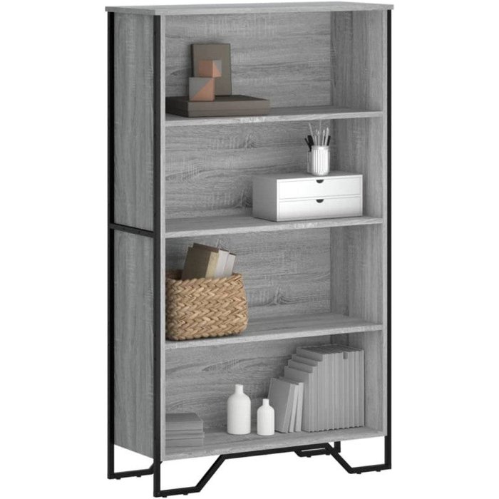 Estantería madera de ingeniería gris sonoma 80x31x137,5 cm vidaxl