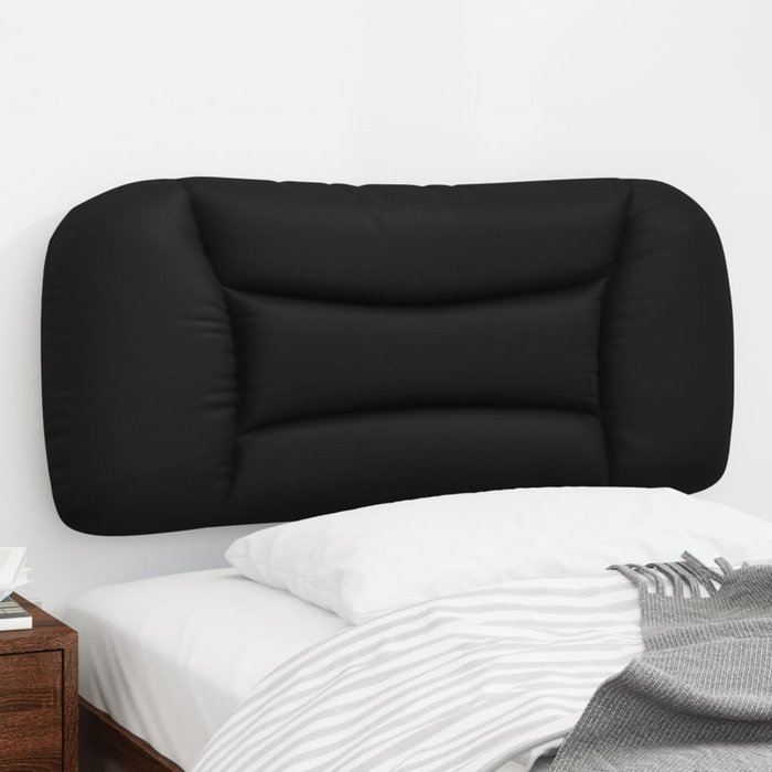 Cabecero de cama acolchado hvar cuero sintético negro 90 cm