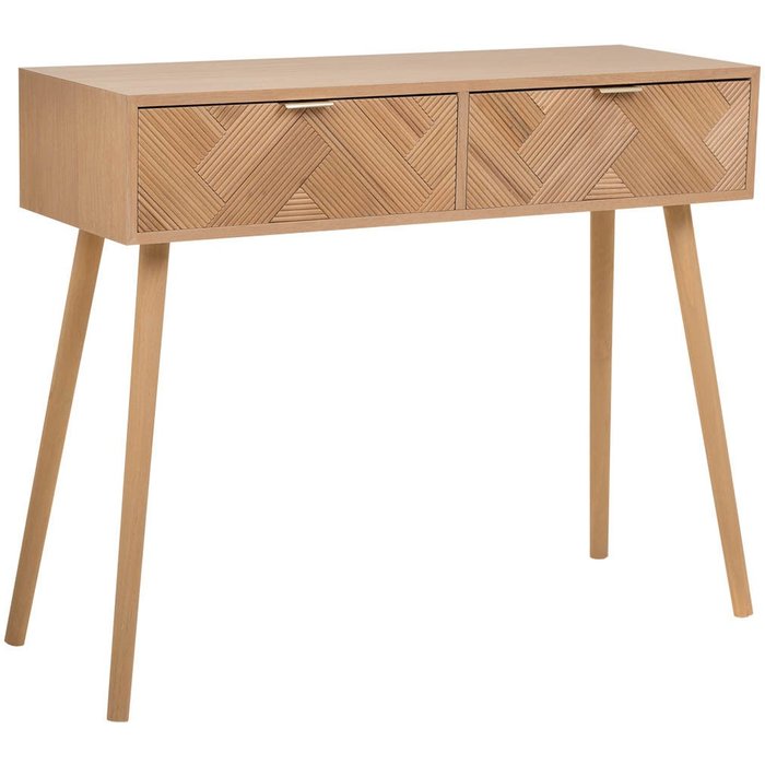 Recibidor de madera con 2 cajones marron 99x34x78