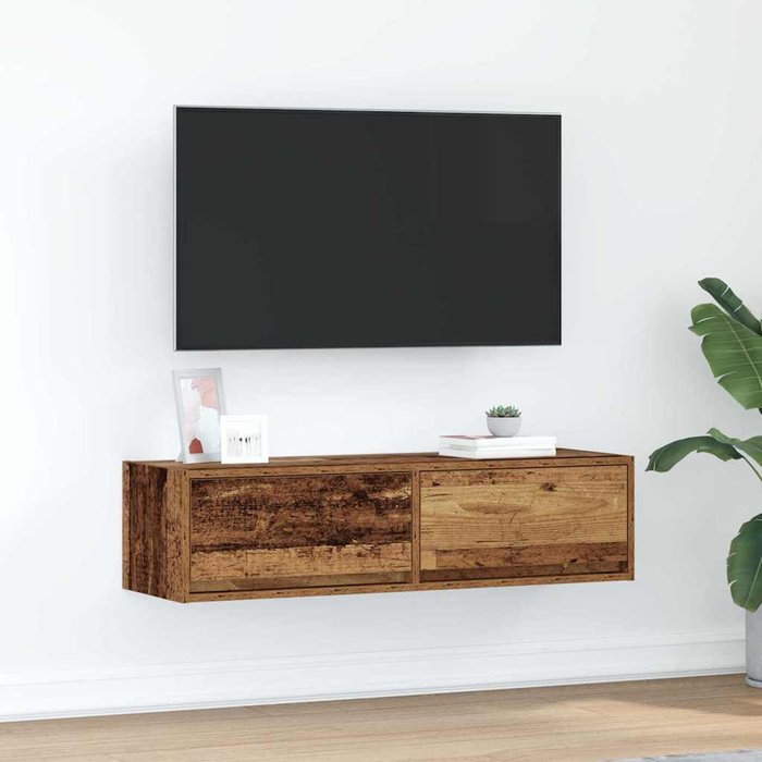 Mueble de tv de madera antigua, 100 x 31 x 25,5 cm, madera de ingeniería