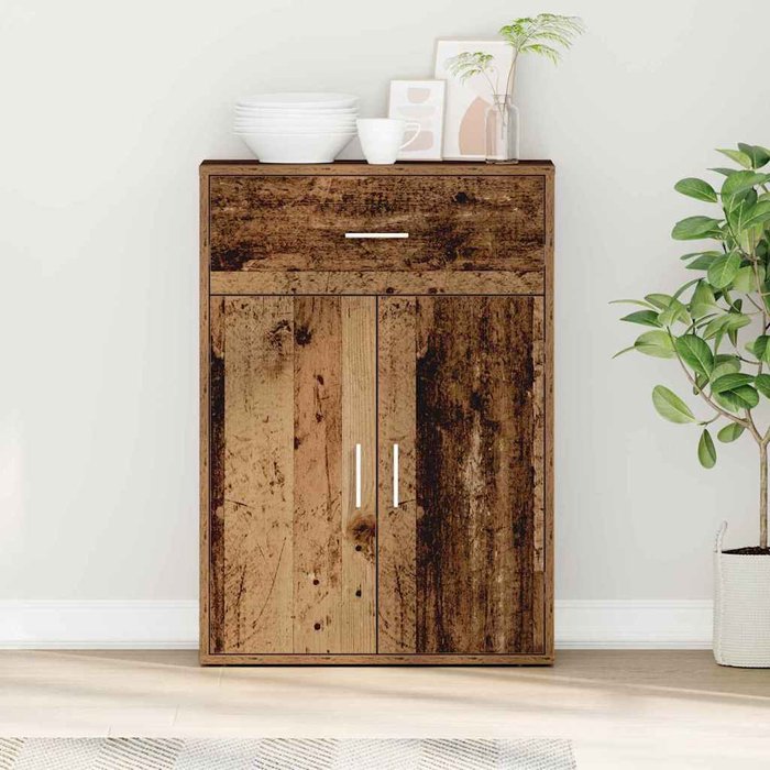 Aparador antiguo de madera, 60 x 30 x 84 cm, madera de ingeniería.