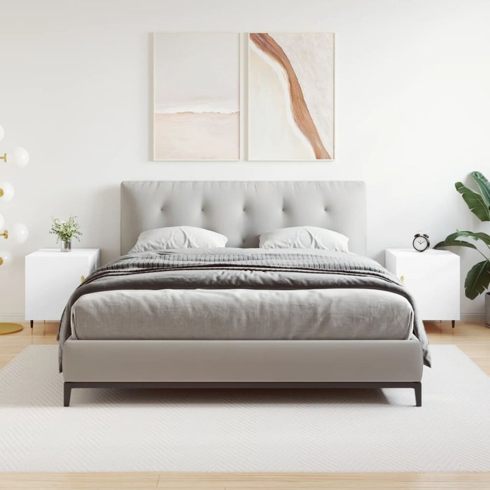 Mesitas de noche 2 uds madera de ingeniería blanco 40x40x50 cm vidaxl