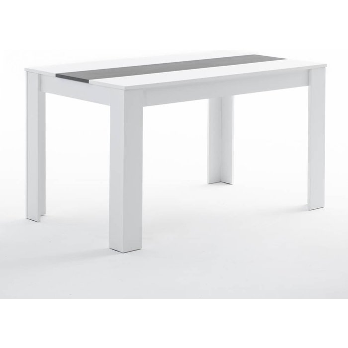 Mesa de interior 135x80 cm en madera melaminada ulisse blanco y negro