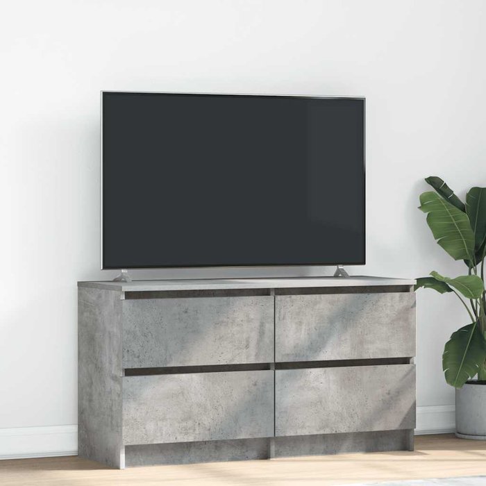 Mueble de tv madera de ingeniería gris hormigón 100x35x54 cm