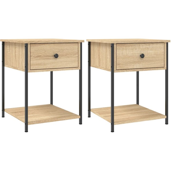 Mesitas de noche 2 piezas roble sonoma 44x45x58 cm madera contrachapada