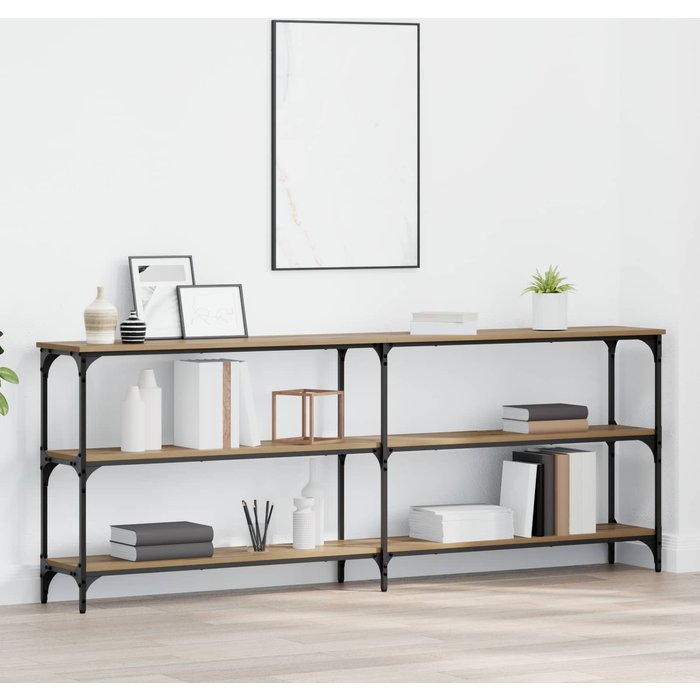 Maison exclusive - mesa consola roble artisan 200 x 29 x 75 cm