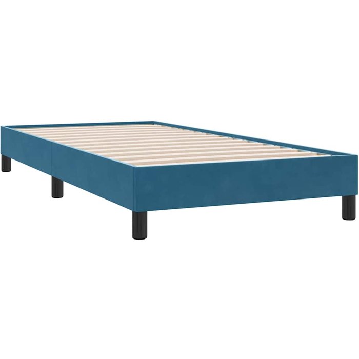 Estructura de cama sin colchón terciopelo azul oscuro 90x220 cm — comfortxl