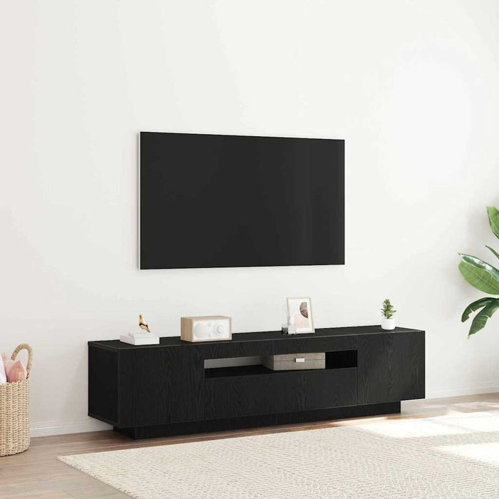 Mueble de tv negro 160 x 35 x 40 cm madera de ingeniería vidaxl