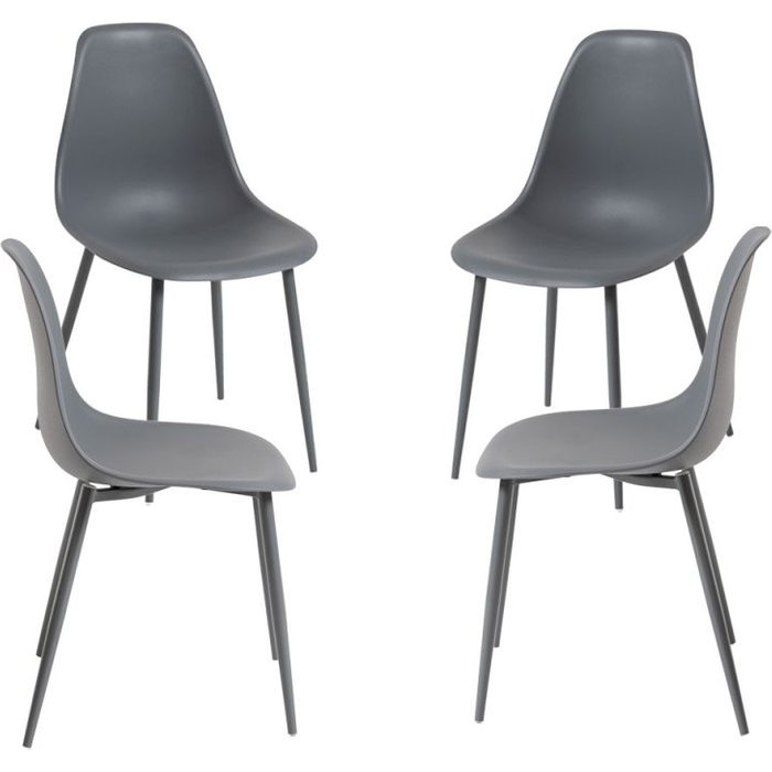 Regalos miguel - packs sillas comedor - pack 4 sillas mykle total - gris oscuro