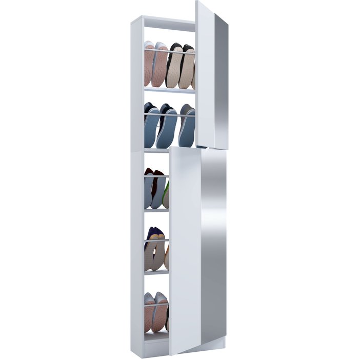 Vcm armario de zapatos fulisa blanco h. 180 x b. 50 x t. 17 cm