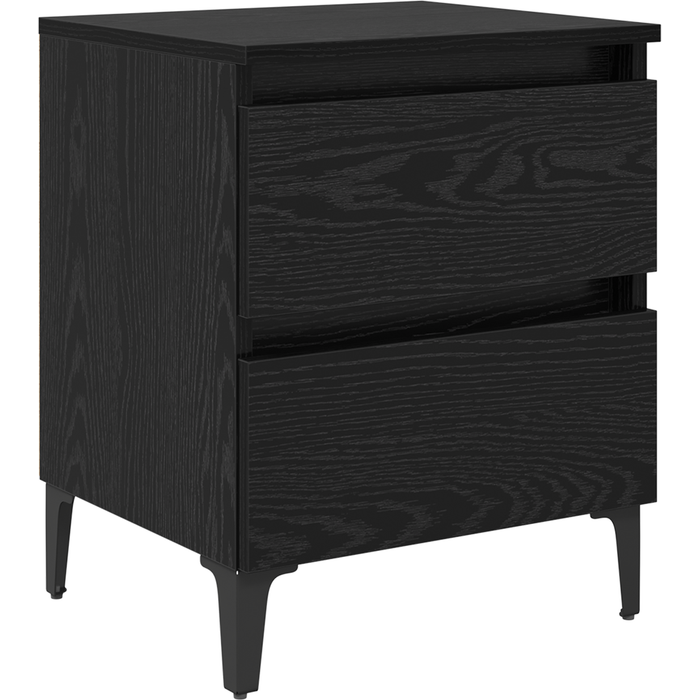 Cabinet de cama roble negro 40x35x50 cm madera dura cfw90524