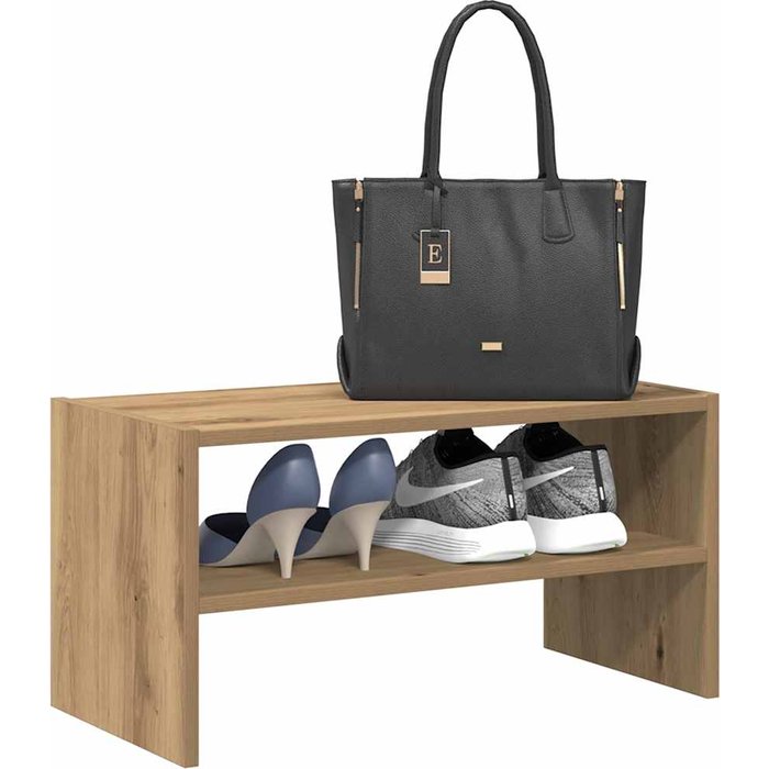 Zapatero apilable, de roble hecho a mano, 60x30x30,5 cm