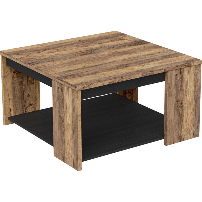 Mesa de centro mónaco roble saloon y negro estructurado 42x80 cm