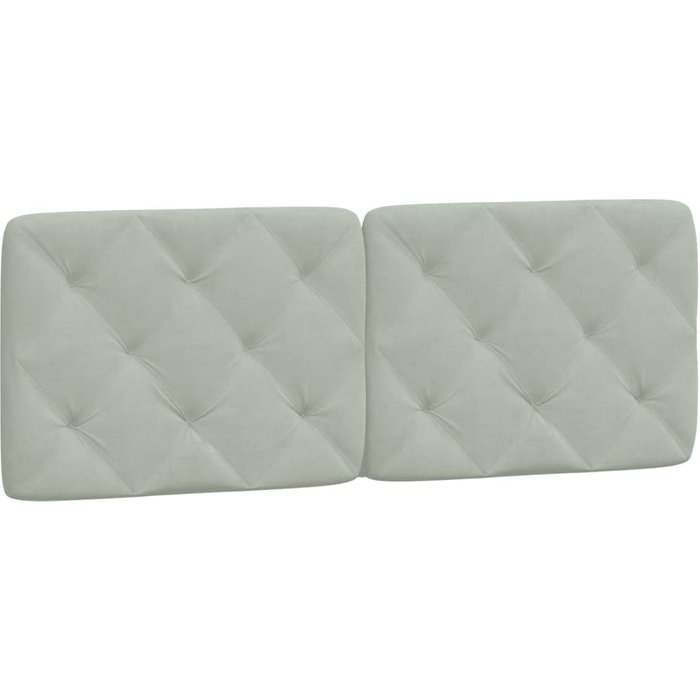 Cabecero de cama acolchado terciopelo gris claro 140 cm - comfortxl