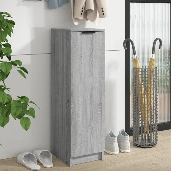 Vidaxl zapatero de madera contrachapada gris sonoma 30x35x100 cm