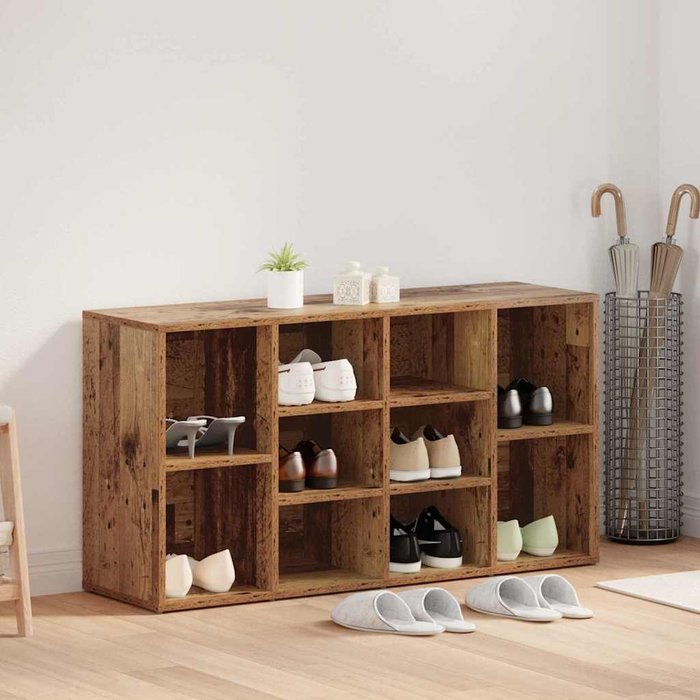 Banco zapatero con estante, madera antigua, 103 x 30 x 54,5 cm