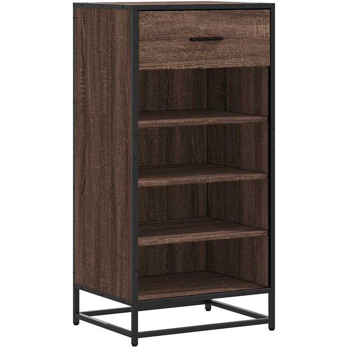 Zapatero de contrachapado de roble marrón 48x38x97,5 cm - comfortxl