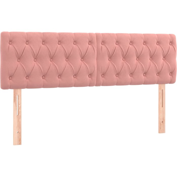 Cabeceros 2 unidades de terciopelo rosa 72x7x78/88 cm - comfortxl