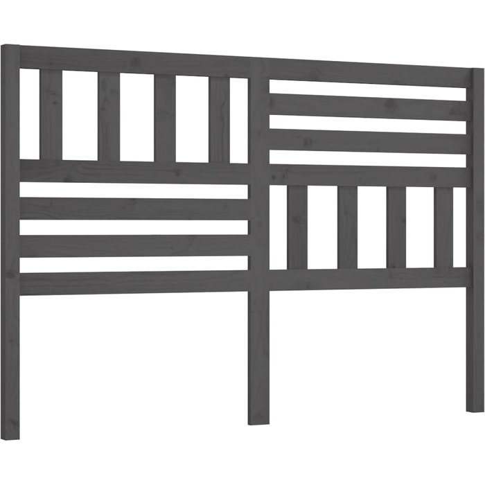 Cabecero de cama - mueble cabecero madera maciza de pino gris 146x4x100 cm