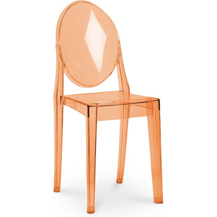 Silla louiva gris transparente-color naranja transparente