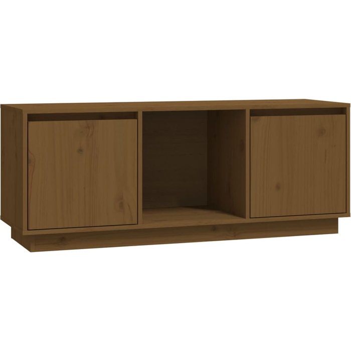 Mueble tv marrón miel 110,5x35x44 cm madera maciza de pino