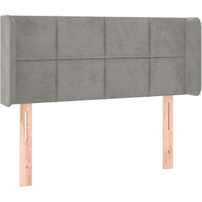 Cabecero cama - mueble cabecero de terciopelo gris claro 93x16x78/88 cm