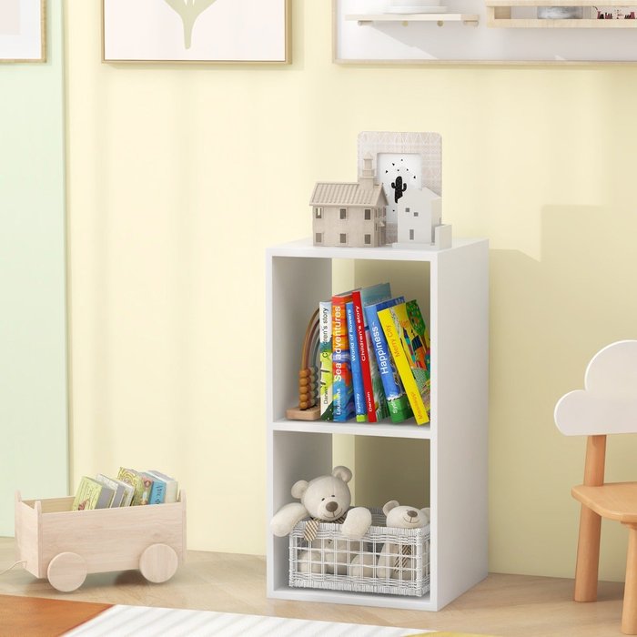 Estantería con espalda abierta 2 cubos antivuelco 180 cm blanco csw33780