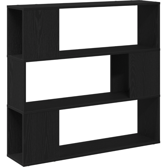 Estantería,librería,rio de libros negro roble 100x24x94 cm madera cfw15797