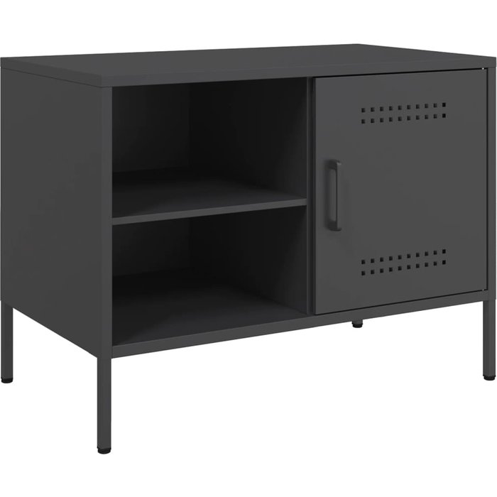 Mueble tv | mueble de salón acero negro 68x39x50,5 cm cfw34383