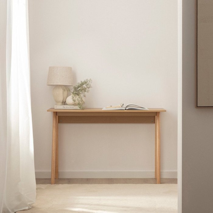 Mesa escritorio efecto madera natural 120x75 cm