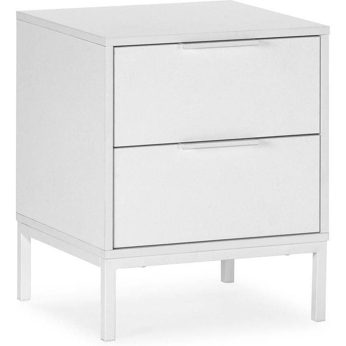 Mesita de noche auri 2 cajones color blanco